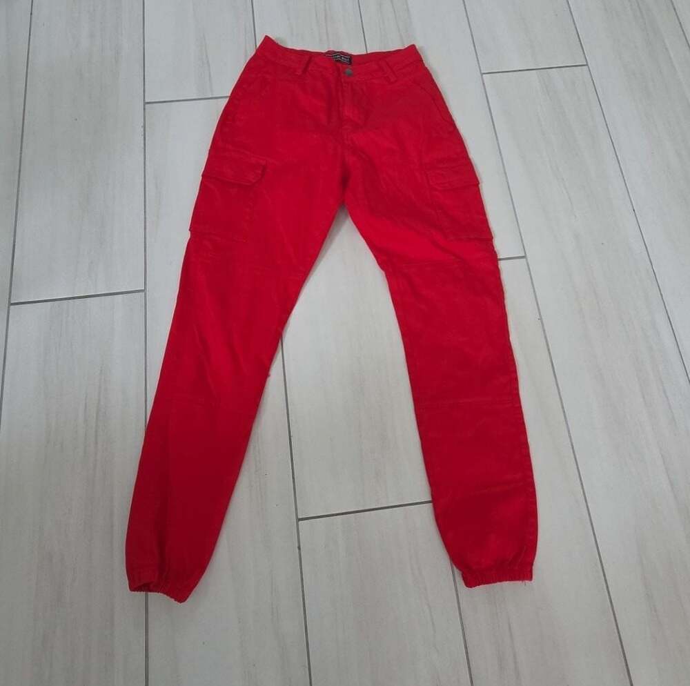 American Bazi Women's Red Cargo Jogger Pants Style RJJ-2048